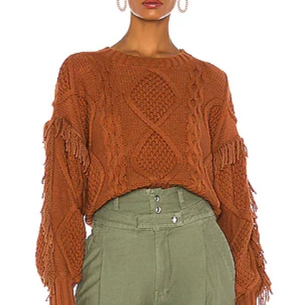 Chunky Knit Cable Sweater - Orange